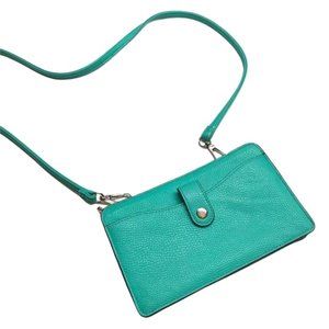 Women´s crossbody clutch wallet purse handbag unbranded green small vegan